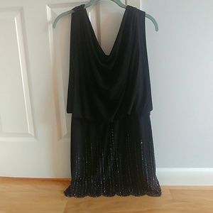 Formal black dress with beaded bottom
